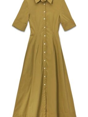 green emerald velvet dress STAUD, Calluna Dress in First Bloom Night, Size Large